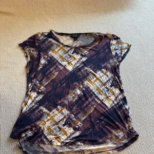 Simply Vera Vera Wang Abstract Purple and Gold Tee